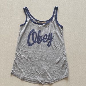 Obey Striped Blue Tank